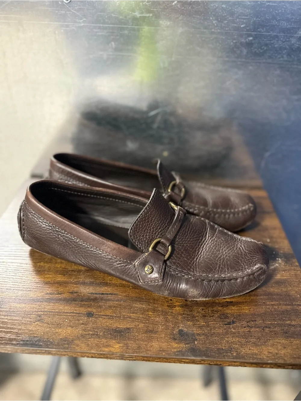 $1200 Louis Vuitton Brown Leather Lombok Loafers US 10.5 UK 9.5 EU 43.5 Shoes